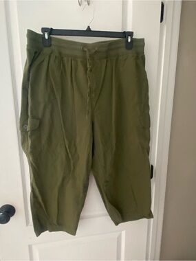 Woman Within Olive Cargo Drawstring Shorts